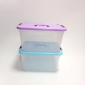 15L đồ chơi trong suốt hộp quần áo container với xử lý nhựa lưu trữ hộp với nắp tổ chức Lưu trữ hộp