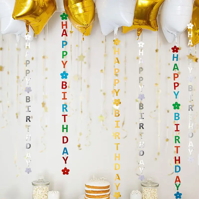 Decorazioni per la casa per feste 4M ghirlanda di carta a forma di stella striscioni per bambini Baby Shower ragazze zigolo appeso carta Banner di buon compleanno