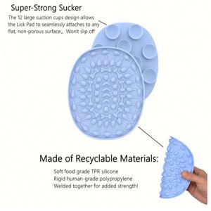 Tapis de léchage carré en silicone écologique Spd038 pour chien, mangeoire lente avec ventouse puissante pour fixation murale ou au sol, logo personnalisé - Product Image 3