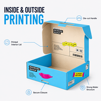 Boîte d'expédition portable en carton ondulé personnalisée avec poignée découpée, impression couleur intégrale et approvisionnement en gros pour l'expédition e-commerce