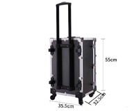 Boîte à outils professionnelle en aluminium de conception OEM avec roue boîte vidéo câble led flight case dj flight case