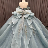 Robes de bal Quinceanera LY-QD0033 pour filles de 15 ans, robe de fête, haut corset, strass, paillettes, dentelle, jupe de princesse, épaules dénudées