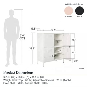 Gran oferta, armario de almacenamiento de acero Vertical con puerta abatible de 4 puertas, muebles de sala de estar, aparador Credenza para dormitorio, sala de estar de Metal - Product Image 4