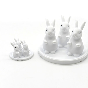 Bandeja de Pastel de Cerámica Ecológica Personalizada con Diseño de Conejo de Pascua, Plato de Postre de Porcelana con Diseño de Conejito, Regalo Novedoso para Fiestas - Product Image 3