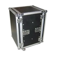Flight case professionnel en aluminium 12U avec roulettes, portable, étanche et antichoc