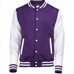 Chaqueta Varsity Ecológica Personalizada para Hombre, Resistente al Viento, Transpirable, Holgada, Informal, con Botones al Frente, Mangas en Contraste y Bolsillos Grandes - Product Image 4