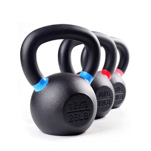 Single Cast Iron Kettlebell Powder Coated Wide Handle Weight for Core Glute <b>Strength</b> <b>Training</b> Men Women Home Gym Equipment - Product Image 3