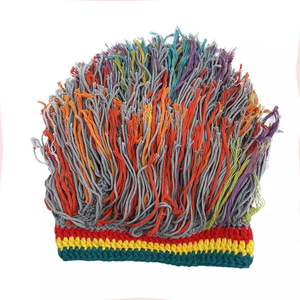 Bonnet Rasta Jamaïcain Amusant avec Perruque et Barbe Rasta pour Hommes et Femmes, Dreadlocks Tricotées pour Noël ou Halloween - Product Image 4
