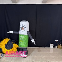 Costume de bouteille de marche gonflable, marionnette gonflable de canette de bière