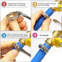 Collier de serrage flexible pour tuyau double, robuste, en acier inoxydable, finition zinguée, DIN 13-19mm, hydraulique, OEM