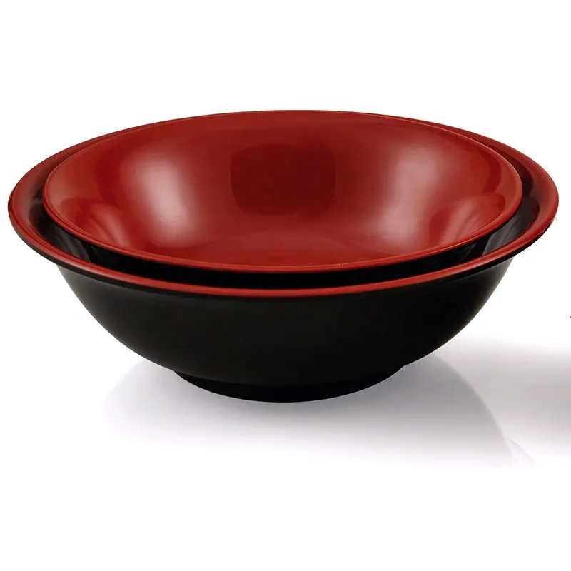 Wholesale Restaurant Pho,Thai and Miso, Udon Serving 8 Inch Black Red Melamine Soup Bowl