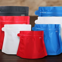 Bolsas de Embalaje para Granos de Café con Cierre de Cremallera, Válvula de Desgasificación y Sellado de Ocho Lados, de Aluminio Brillante, Tipo Stand-Up