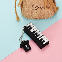 Nouvelle Clé USB en PVC en Gros, Motif Dessin Animé, 16 Go/64 Go/128 Go, Personnage Mignon en Forme de Piano avec Interface USB 2.0