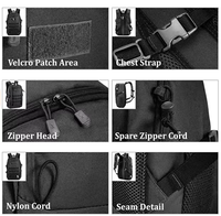 Petit sac à dos d'assaut MOLLE pour la randonnée, sac à dos tactique de chasse, sac à dos imperméable en polyester