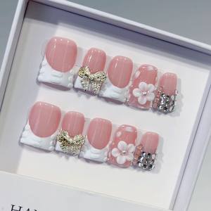 <span class=keywords><strong>Uñas</strong></span> Postizas Francesas Hechas a Mano, Estilo 3D, con Diseño <span class=keywords><strong>de</strong></span> Pico <span class=keywords><strong>de</strong></span> Pato, Éxito <span class=keywords><strong>de</strong></span> Ventas en Europa y América - Product Image 1