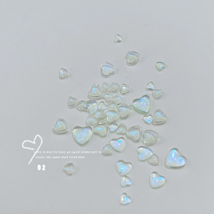 50pcs Mixed Size Love Jewelry Nail Charms Aurora <strong>Heart</strong> Nail Art Decoration 3D Peach <strong>Heart</strong> Nail Parts for DIY Manicure Accessory - Product Image 4