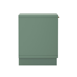 Sage Green Nightstand With Vertical Panel Door And Open <b>Shelf</b> Storage For Bedroom Use - Product Image 4