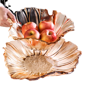 Elegant Gold Floral <b>Platter</b> Luxury Design for Serving and Display Handcrafted Gold Serving <b>Platter</b> - Product Image 2