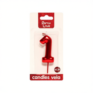 Candela Decorativa Numero 1 per Feste, 6 Cm, Decorazione per Compleanno - Product Image 1