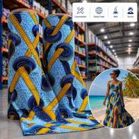 Kain Batik Wax Print Polyester-Katun Afrika Ramah Lingkungan Ankara untuk Kain Gaya Busana untuk Menjahit Gaun