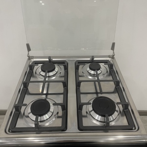 Cuisinière à gaz traditionnelle autoportante de haute qualité 50x50cm à 4 brûleurs avec couvercle en verre et four pour usage domestique - Product Image 6
