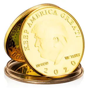 Moneda de recuerdo chapada en oro y plata coleccionable del Presidente de los Estados Unidos Keep America Great Conmemorative Coin