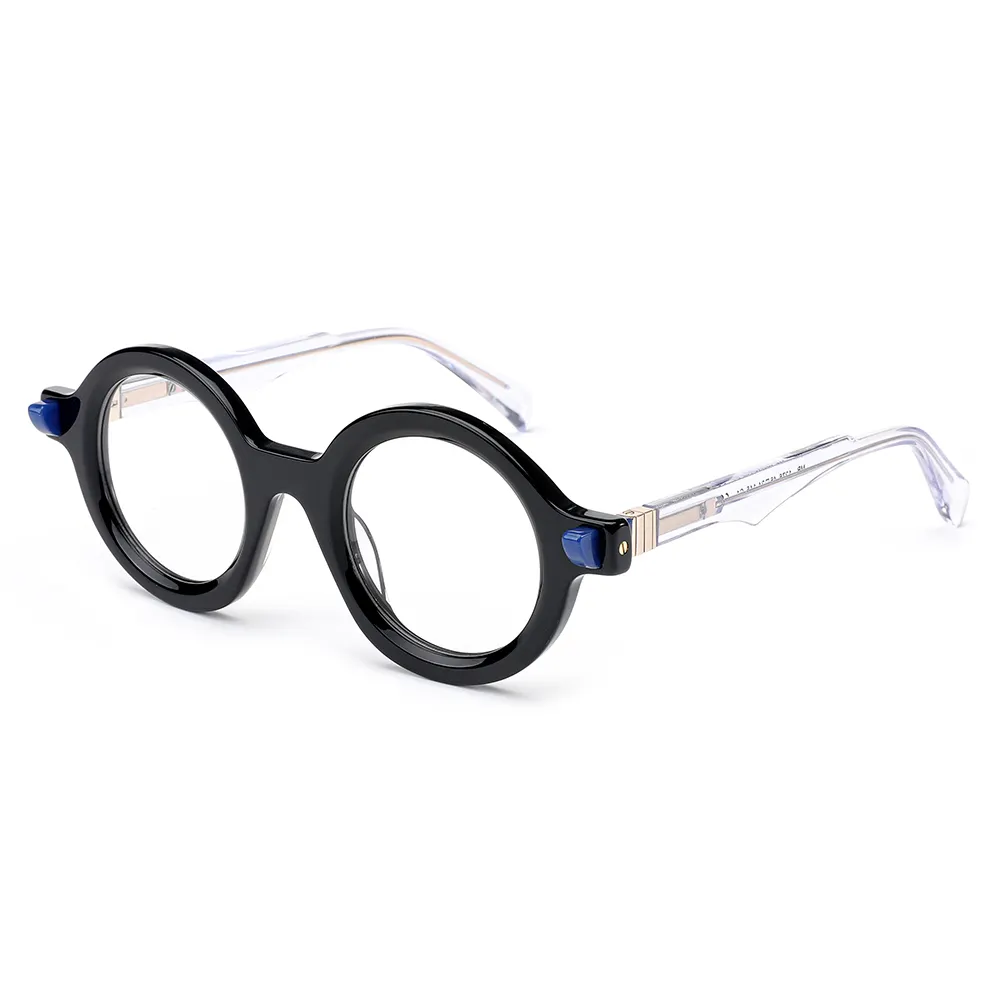 MB-1276 Import kacamata optik asetat wanita, kacamata bulat bingkai besar modis