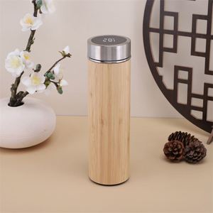 Wholesale Double <b>Wall</b> Stainless Steel Bamboo Office Coffee Smart Temperature Bamboo Shell Vacuum <b>Insulation</b> Water Bottle - Product Image 3