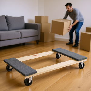 Carretilla para Muebles Vevor de 18 x 30 Pulgadas, de Madera Dura, con 8 Ruedas Giratorias de 3 Pulgadas, Capacidad de 450 kg, para Uso Doméstico - Product Image 2