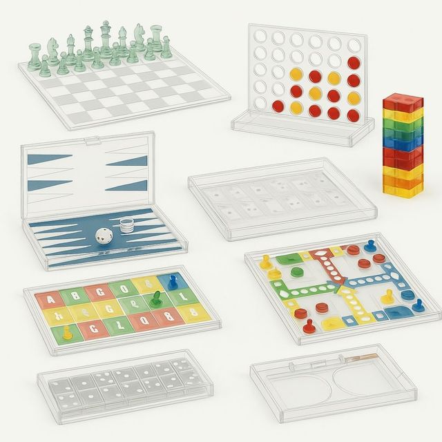 Acrylic Chess Set Tic Tac Toe Set Backgammon 4 in a Row Game Dominoes Tumbling Tower Game Flying Chess Snakes and Ladders