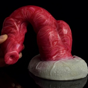 FAAK 7.8 Inch Curved Werewolf <b>Dildo</b> Raw Beef Color Kinky Sex Toy Waterproof Animal <b>Dildo</b> Fantasy for Women - Product Image 4