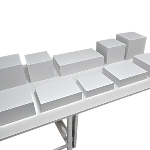 Buffet Acrylic Dining Table Vertical Tube Cube Circular <strong>Display</strong> Nested Vertical Tube Square <strong>Food</strong> Base Box <strong>Display</strong> White - Product Image 2