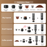 Machine à expresso portable 20 bars avec batterie, affichage LED de la température, auto-chauffante, mini cafetière électrique pour le voyage (modèle usine)