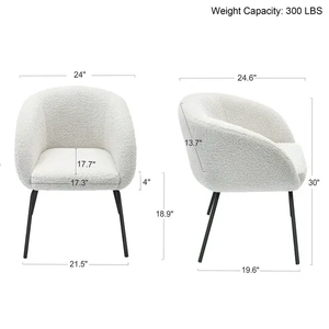 <span class=keywords><strong>Fauteuil</strong></span> d'appoint moderne avec fausse <span class=keywords><strong>fourrure</strong></span> et pieds en métal pour bureau à domicile, chambre ou salon - Mobilier de maison - Product Image 2
