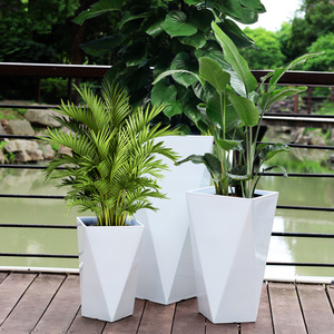 Jardinière en résine carrée haute, décoration de <span class=keywords><strong>jardin</strong></span>, grande taille, pots à fleurs minimalistes pour la maison et le <span class=keywords><strong>salon</strong></span> - Product Image 6