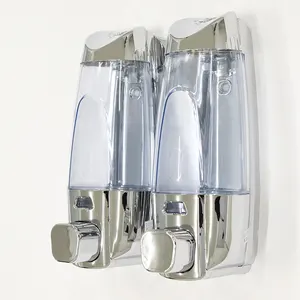 Camera di plastica cromata 300ml 2 in 1 a parete lozione lavabile a mano trasparente sapone liquido dispenser