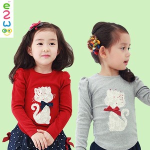 Camiseta con estampado <span class=keywords><strong>de</strong></span> gato <span class=keywords><strong>para</strong></span> <span class=keywords><strong>niñas</strong></span>, modelo estándar, venta al por mayor - Product Image 1