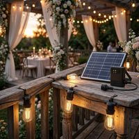 Lumière LED solaire personnalisée KHT IP65 en PVC, 5 m, haute densité, étanche, lumière chaude, pour hôtel, toit, salon, villa, balcon, terrasse, décoration