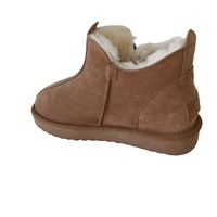 Bottes de neige doublées de fourrure de mouton, classiques, chaudes, en cuir véritable, pour femmes, tendance