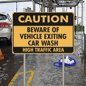 Attention Attention au <span class=keywords><strong>véhicule</strong></span> sortant du <span class=keywords><strong>panneau</strong></span> <span class=keywords><strong>de</strong></span> lavage <span class=keywords><strong>de</strong></span> voiture-<span class=keywords><strong>Panneau</strong></span> d'avertissement en aluminium haute visibilité pour la <span class=keywords><strong>sortie</strong></span> <span class=keywords><strong>de</strong></span> lavage <span class=keywords><strong>de</strong></span> voiture, zones à fort trafic - Product Image 3