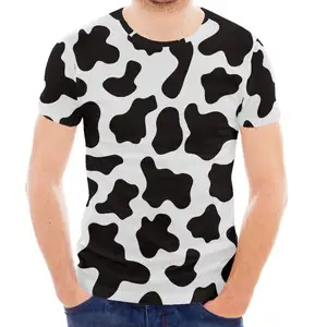 Hersteller Kleidung Sommer T-Shirt für Herren Kurzarm Leopard Kuhdruck T-Shirts individueller Druck Herrenbekleidung Plus-Größen