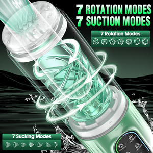 Masturbateur masculin mains libres BANSEY, 7 modes de rotation, 7 niveaux de succion, cylindre transparent, stimulateur automatique du pénis - Product Image 6