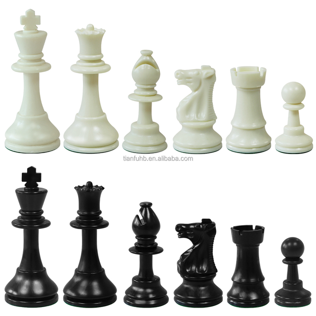 Wholesale Modern Solid Chess Piece Set 3.75\" King and 2 Extra Queens 34 Piece Tournament Chess Set for Children