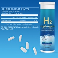 Tabletas Efervescentes de Agua Hidrogenada Nano H2, 10000 PPB de Hidrógeno Molecular para una Hidratación Celular Equilibrada
