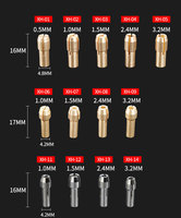Adaptateur de mandrin de perceuse miniature 0,5 mm-3,2 mm en laiton, adaptateur de pinces de serrage micro en laiton pour outil rotatif électrique