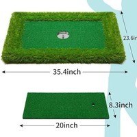 Ensemble de jeu d'eau de pratique de golf de pôle flottant vert de 60x90cm avec trou d'assemblage en plastique et en caoutchouc pour l'entraînement