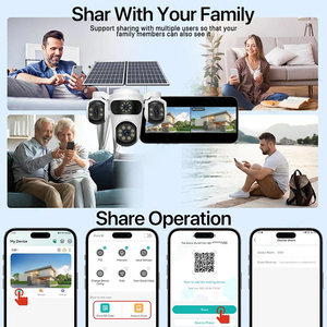 Rscamtom 8K Aov 4G Năng Lượng Mặt Trời Powered Ngoài Trời An Ninh CCTV Máy Ảnh Không Thấm Nước Không Dây PTZ 4 Ống Kính CMOS Hai Cách Âm Thanh Mạng Máy Ảnh - Product Image 4