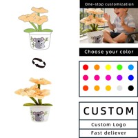 Jouet en peluche personnalisé OEM ODM, pot de fleurs en peluche, plante fleurie jaune en peluche, ornement doux pour la décoration intérieure, cadeau promotionnel