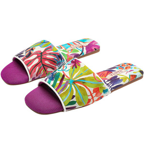 Vacation Style Fabric Women Slippers Lightweight Anti Slip <b>Open</b> <b>Toe</b> Indoor Home <b>Shoes</b> For Spring Summer - Product Image 4