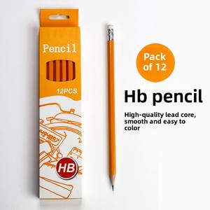 Lot de 12 crayons en plastique HB avec gommes 2B ensemble de crayons en bois pour élèves du primaire fournitures d'écriture culturelle en gros - Product Image 2